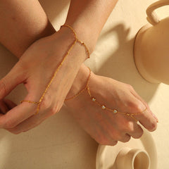 18K vergoldetes Titanstahl - Armband mit geometrischem Design - icrush - schmuck