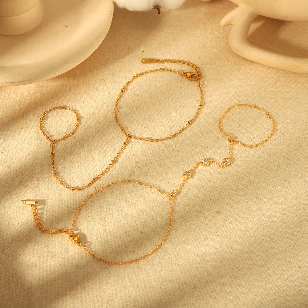 18K vergoldetes Titanstahl - Armband mit geometrischem Design - icrush - schmuck