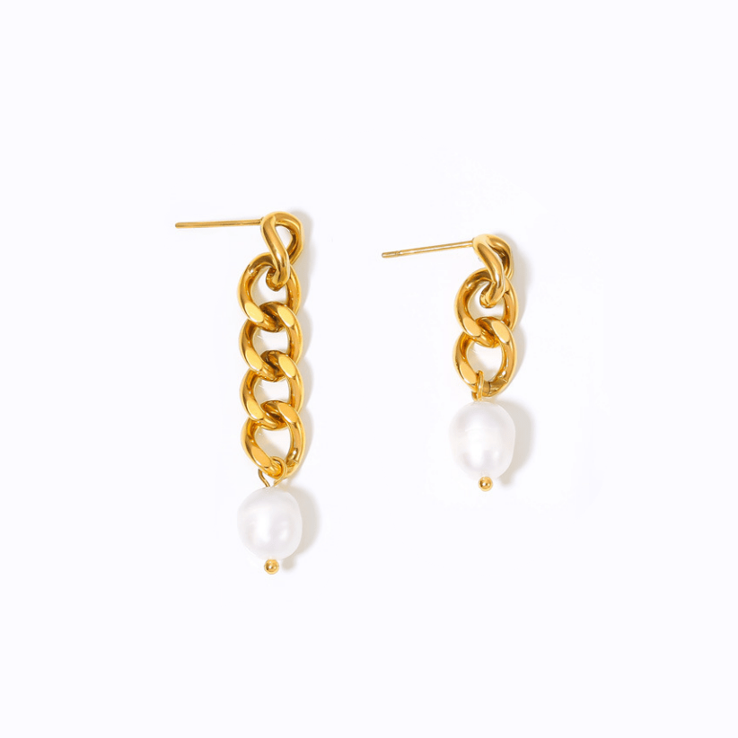 Asymmetric Pearl Ohrringe Gold - icrush - schmuck
