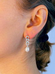 Asymmetric Pearl Ohrringe Silber-Shopicrush