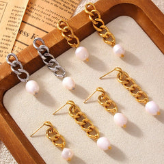 Asymmetric Pearl Ohrringe Silber - icrush - schmuck