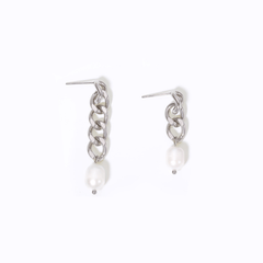 Asymmetric Pearl Ohrringe Silber - icrush - schmuck