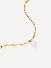 ASYMMETRIC PEARL Pendent Kette Gold-Shopicrush