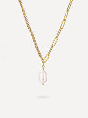 ASYMMETRIC PEARL Pendent Kette Gold-Shopicrush
