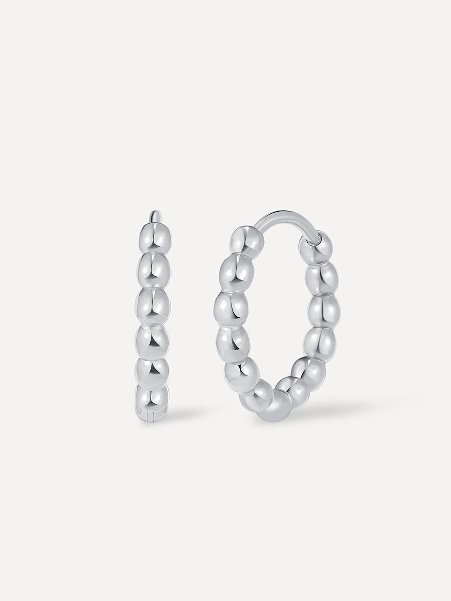 Beaded Hoop Ohrringe Silber-Shopicrush