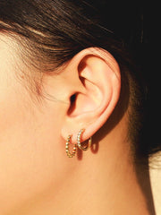 Beaded Hoop Ohrringe Silber-Shopicrush