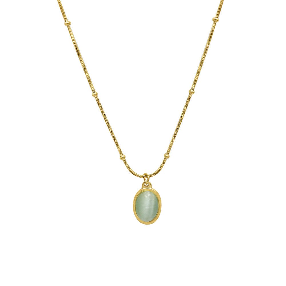 Blue Oval Pendant Kette Gold - icrush - schmuck