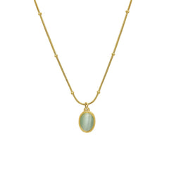 Blue Oval Pendant Kette Gold - icrush - schmuck