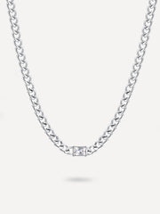 Center Stone Kette Silber-Shopicrush
