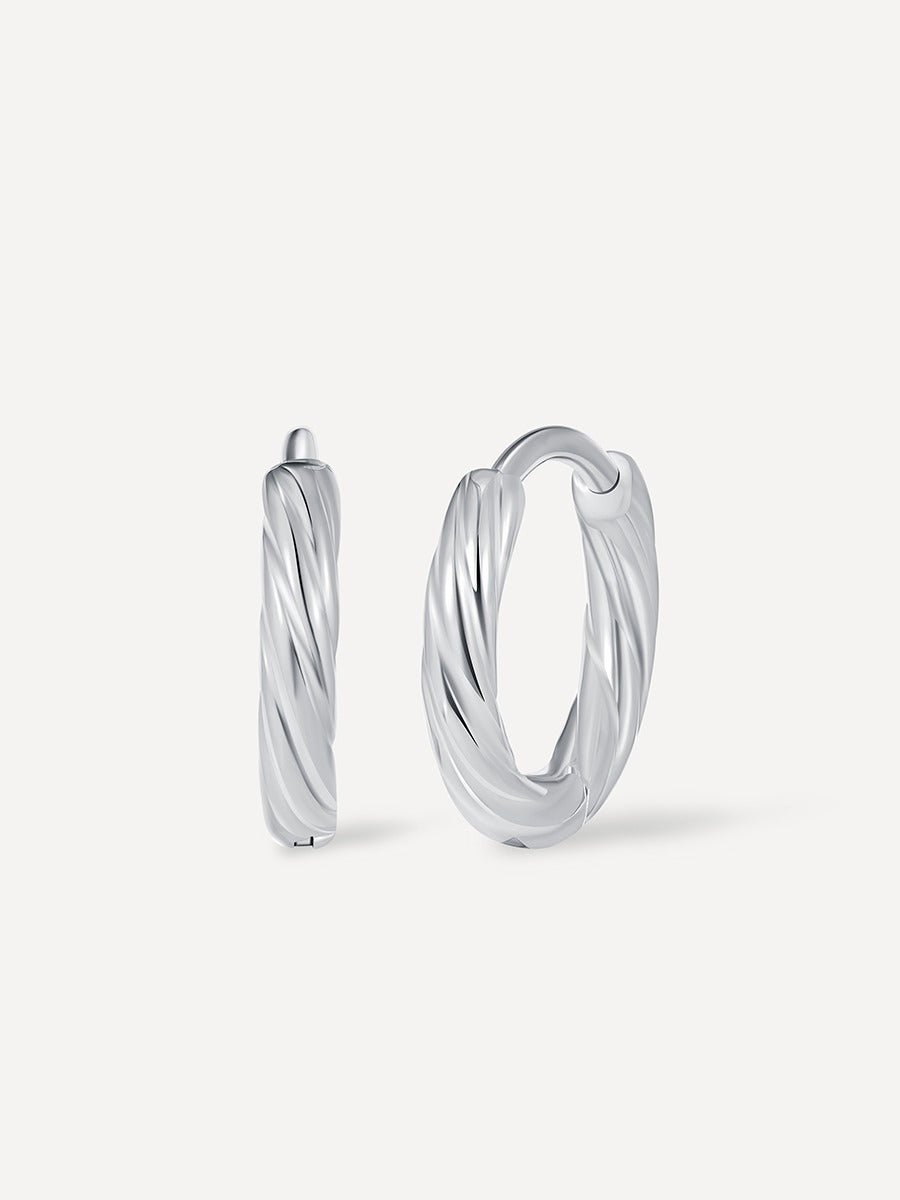 Chunky Twist Hoop Ohrringe Silber-Shopicrush