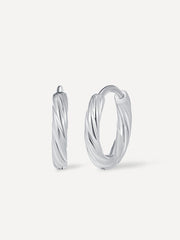 Chunky Twist Hoop Ohrringe Silber-Shopicrush