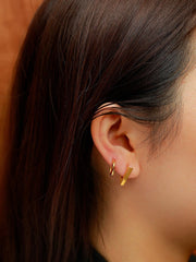 Chunky Twist Hoop Ohrringe Silber-Shopicrush