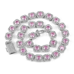 Consistent Pink Gemstone Chain Silver - icrush - schmuck