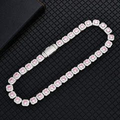 Consistent Pink Gemstone Chain Silver - icrush - schmuck
