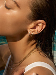 CRYSTALIZED SHINE HOOP Medium Ohrringe Gold - icrush - schmuck