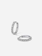 CRYSTALIZED SHINE HOOP Medium Ohrringe Silber - icrush - schmuck