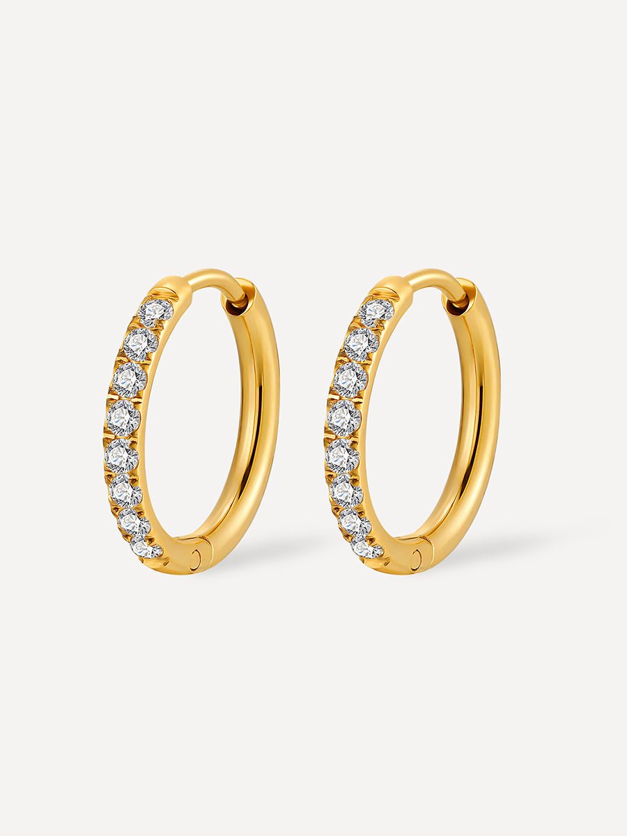 CRYSTALIZED SHINE HOOP Ohrringe Gold-Shopicrush