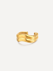 Curvy Wave Ohrringe Gold-Shopicrush