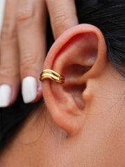 Curvy Wave Ohrringe Gold-Shopicrush