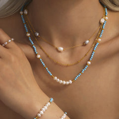 Delicate Pearl Kette Gold - icrush - schmuck