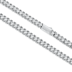 Elegante Moissanit Tennis - Kette (3mm) - icrush - schmuck