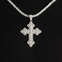 Exquisiter Moissanit Cluster - Kreuz Anhänger - icrush - schmuck