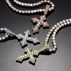 Exquisiter Moissanit Cluster - Kreuz Anhänger - icrush - schmuck