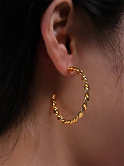 FINE TWIST LARGE OHRRINGE GOLD-Shopicrush