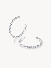FINE TWIST LARGE OHRRINGE SILBER-Shopicrush