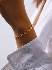 FLAT BEAN ARMBAND Gold-Shopicrush