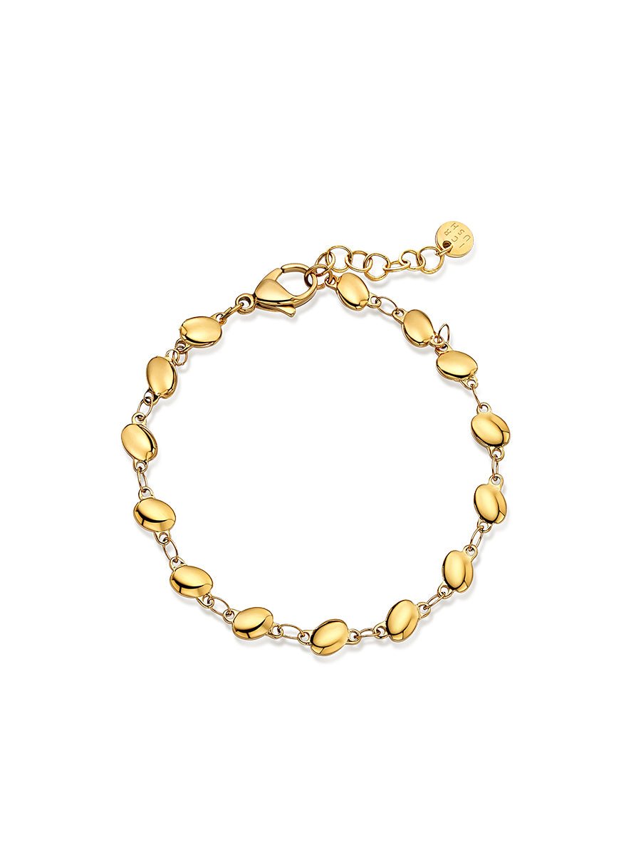 FLAT BEAN ARMBAND Gold-Shopicrush