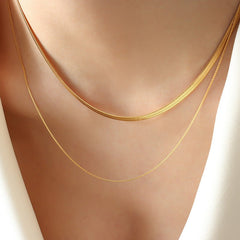 Flat n Round Kette Gold - icrush - schmuck