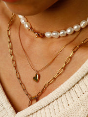 Glossy Heart Kette Gold - icrush - schmuck