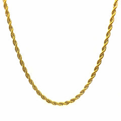 Goldene Kordelkette (3mm) aus Edelstahl - icrush - schmuck