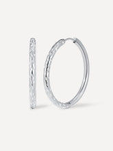 Half Texture Hoop Ohrringe Silber-Shopicrush