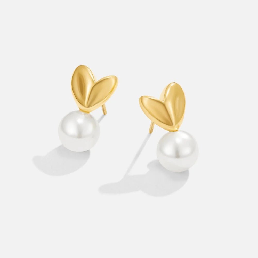 Heart N Pearl Ohrringe Gold - icrush - schmuck