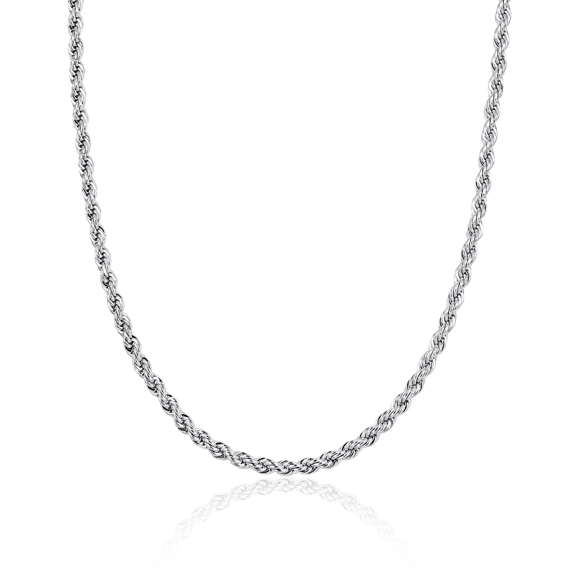 Kordelkette in Weißgold (Alle Größen) - icrush - schmuck