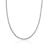 Kordelkette in Weißgold (Alle Größen) - icrush - schmuck