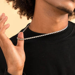 Kordelkette in Weißgold (Alle Größen) - icrush - schmuck