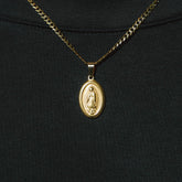 Mini Virgin Mary Medallion Pendant Gold - icrush - schmuck