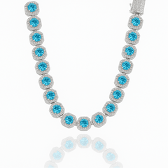 Ocean Blue Gemstone Chain Silver - icrush - schmuck