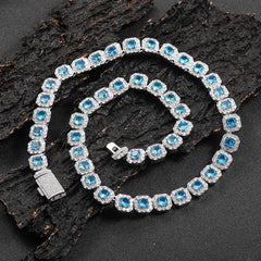 Ocean Blue Gemstone Chain Silver - icrush - schmuck