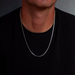 Panzerkette (3mm) aus 925er Sterlingsilber, Rhodiniert - icrush - schmuck