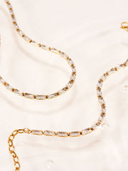 Rectangle Shining Kette Gold-Shopicrush