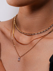 Rectangle Shining Kette Silber-Shopicrush