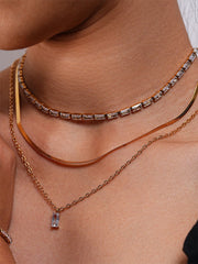 Rectangle Shining Kette Silber-Shopicrush