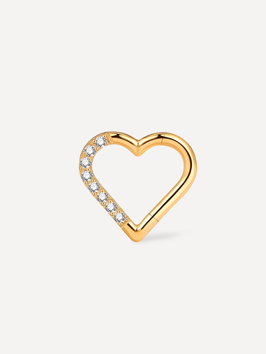 Shine Heart Titan Piercing Gold-Shopicrush