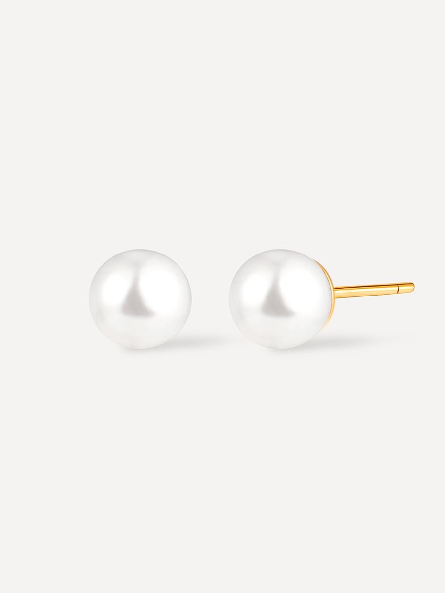 Simple Pearl Ohrringe Gold - icrush - schmuck