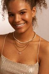 Simple Pearl Pendant Kette Gold - icrush - schmuck