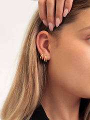 Single Glitter Hoop Ohrringe Silber 10mm - icrush - schmuck